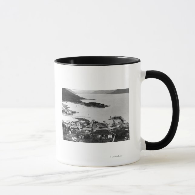 Stadtansicht von Wrangell, Alaska-Foto Tasse (Rechts)
