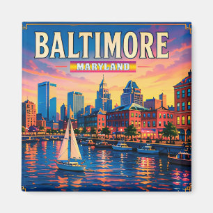 🌇 Stadtansichten des Innenhafens von Baltimore Magnet