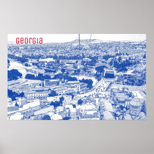 Stadtarchitektur Tiflis Georgia Poster (Vorne)