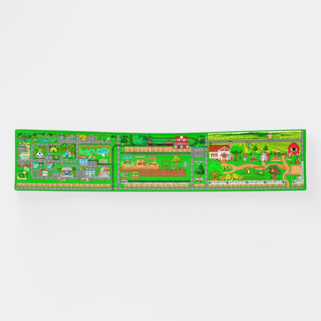 Stadtbahn-Landstraße für Autos 2.5x12 Banner (Horizontal)