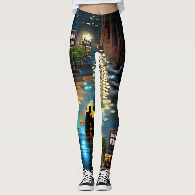 Stadtbeleuchtung Leggings (Vorderseite)
