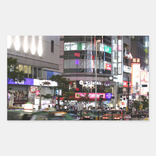 Stadtbesichtigung von Tokio Rechteckiger Aufkleber