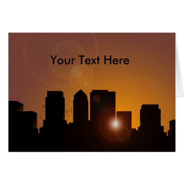 Stadtbild bei Sonnenaufgang (Vorderseite (Horizontal))