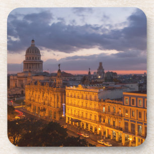 Stadtbild bei Sonnenuntergang, Havanna, Kuba Getränkeuntersetzer