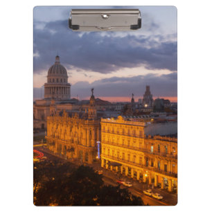 Stadtbild bei Sonnenuntergang, Havanna, Kuba Klemmbrett