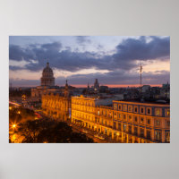 Stadtbild bei Sonnenuntergang, Havanna, Kuba