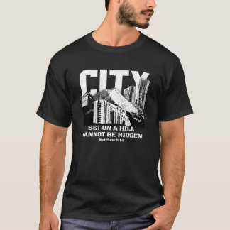Stadtbild Berg Zitat Design Freunde T-Shirt