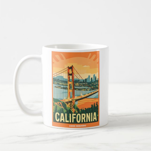 Stadtbild California Blickfang Vector Design Kaffeetasse (Links)