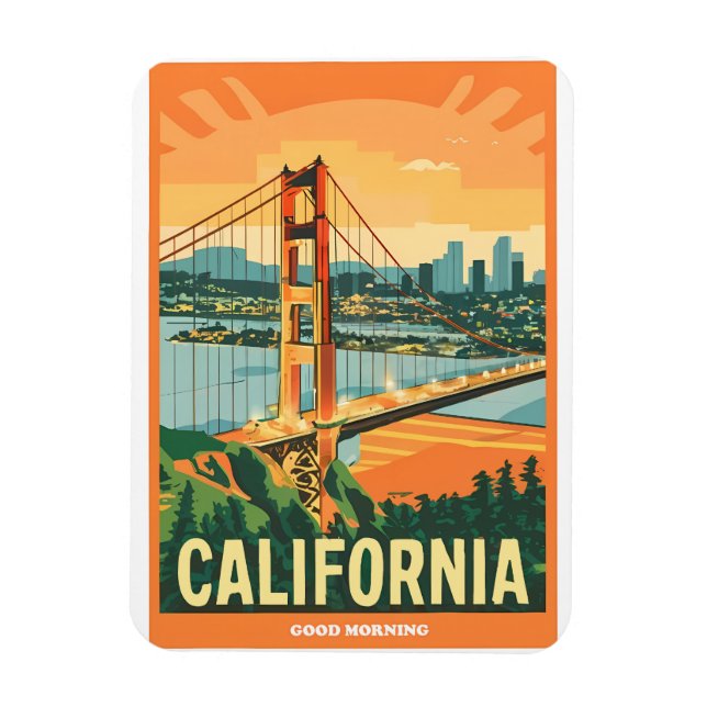 Stadtbild California Blickfang Vector Design Magnet (Vertikal)