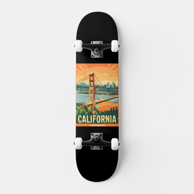 Stadtbild California Blickfang Vector Design Skateboard (Vorderseite)