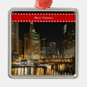 Stadtbild Chicago, Weihnachtsgrüße, Ornament Aus Metall