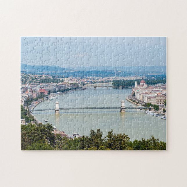 Stadtbild der Donau in Budapest - Ungarn Puzzle (Horizontal)