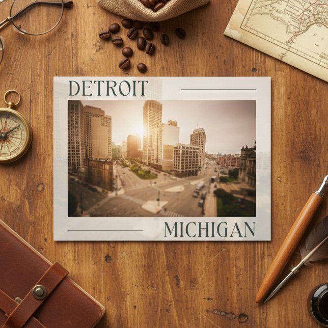 Stadtbild: Eindrücke von Detroit Postkarte (Detroit's Impressions Postcard)
