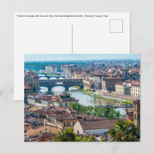 Stadtbild Florenz - Ponte Vecchio über dem Fluss A Postkarte