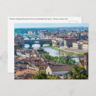 Stadtbild Florenz - Ponte Vecchio über dem Fluss A Postkarte