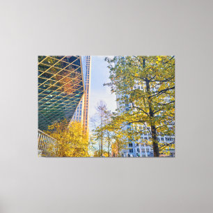 Stadtbild Herbst mit moderner Architektur Leinwanddruck