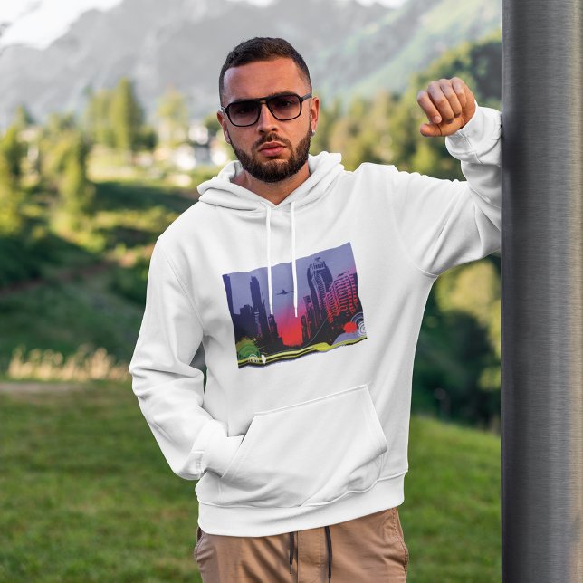 Stadtbild in der Abenddämmerung Hoodie (Von Creator hochgeladen)