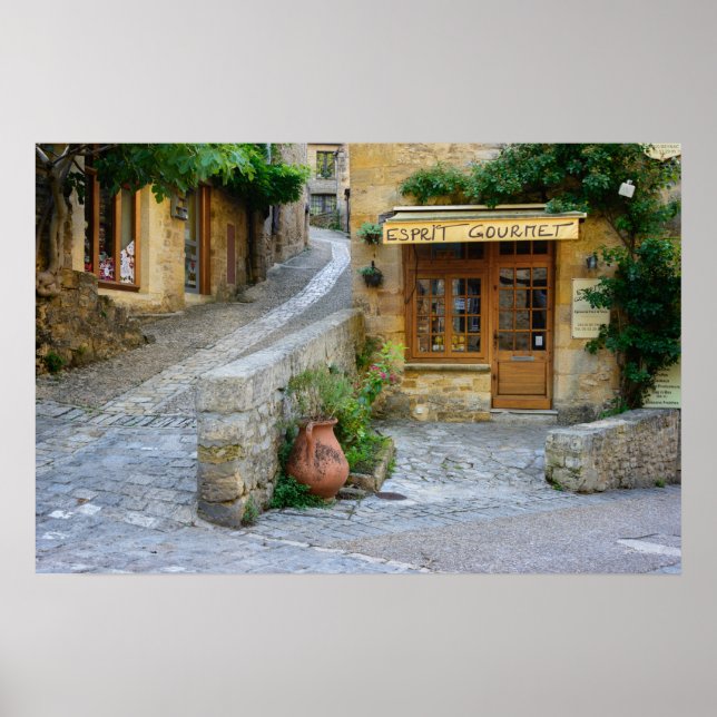Stadtbild in Dordogne, französisches Poster (Vorne)