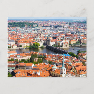 Stadtbild in Prag Postkarte