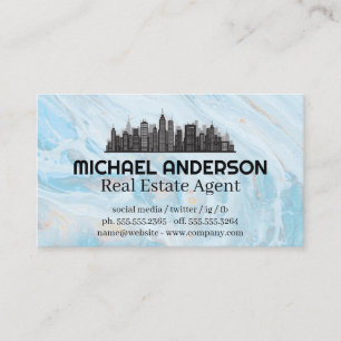 Stadtbild-Logo   Blauer Marmor Visitenkarte