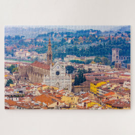 Stadtbild mit Basilika S. Croce, Florenz, Italien Puzzle