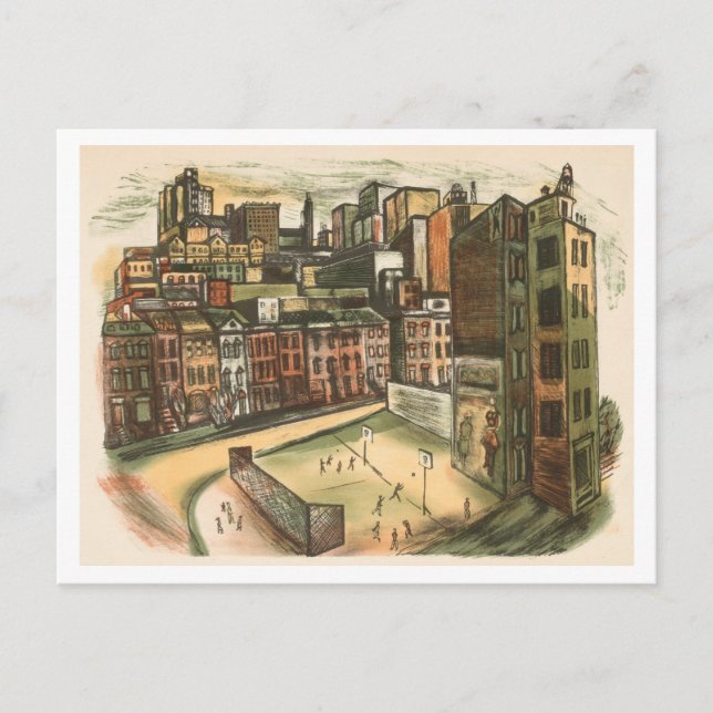 Stadtbild mit Playground Postcard Postkarte (Vorderseite)