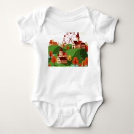 Stadtbild mit Riesenrad Baby Strampler