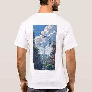 Stadtbild mit Single-Flugzeug - Urban Wanderlus T-Shirt