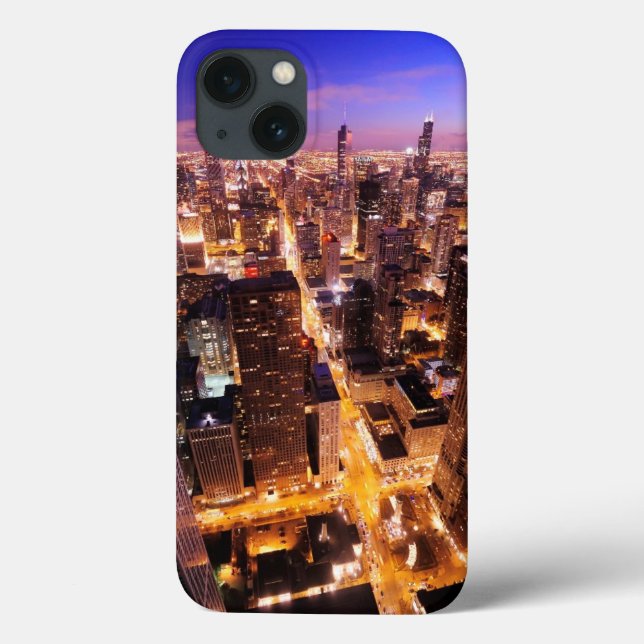 Stadtbild nachts von Chicago Case-Mate iPhone Hülle (Rückseite)
