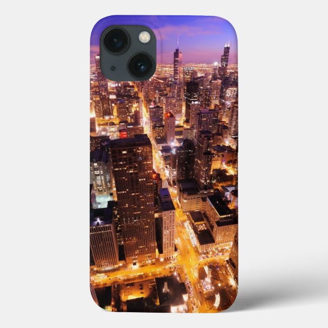 Stadtbild nachts von Chicago Case-Mate iPhone Hülle (Rückseite)