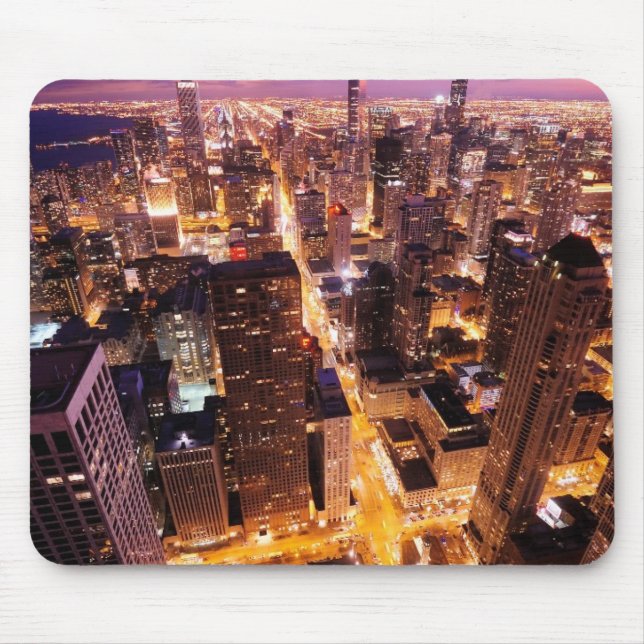 Stadtbild nachts von Chicago Mousepad (Vorne)