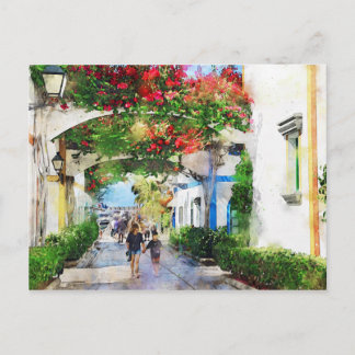 Stadtbild Puerto de Morgan auf Gran Canaria. Farbe Postkarte