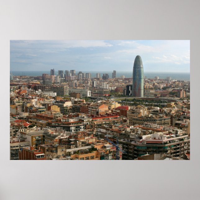 Stadtbild von Barcelona Poster (Vorne)