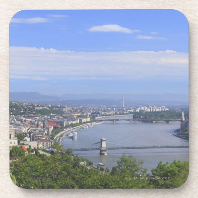 Stadtbild von Budapest Getränkeuntersetzer (Vorderseite)