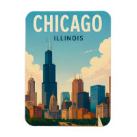 Stadtbild von Chicago Illinois am Seeufer