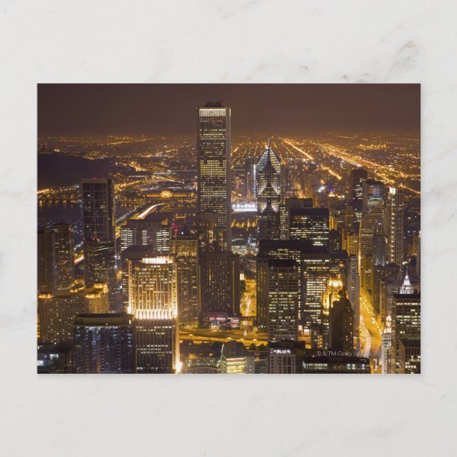 Stadtbild von Chicago Postkarte (Vorderseite)