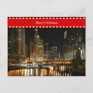 Stadtbild von Chicago, Weihnachtsgrüße Postkarte