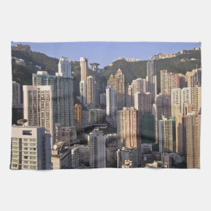 Stadtbild von Hongkong, China Handtuch