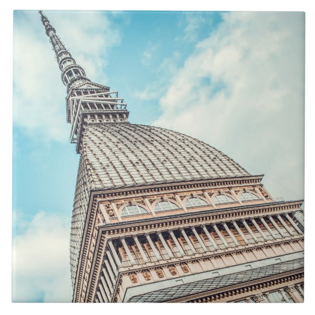 Stadtbild von Mole Antonelliana, Turin, Italien Fliese (Vorderseite)