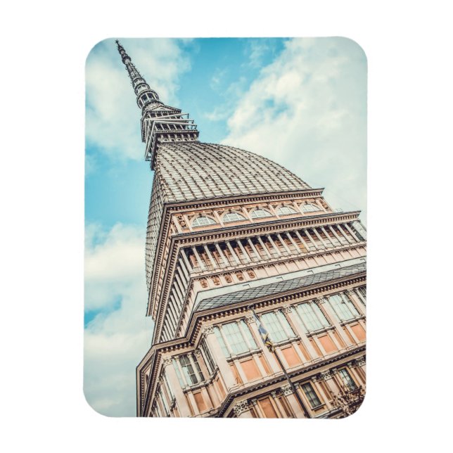 Stadtbild von Mole Antonelliana, Turin, Italien Magnet (Vertikal)