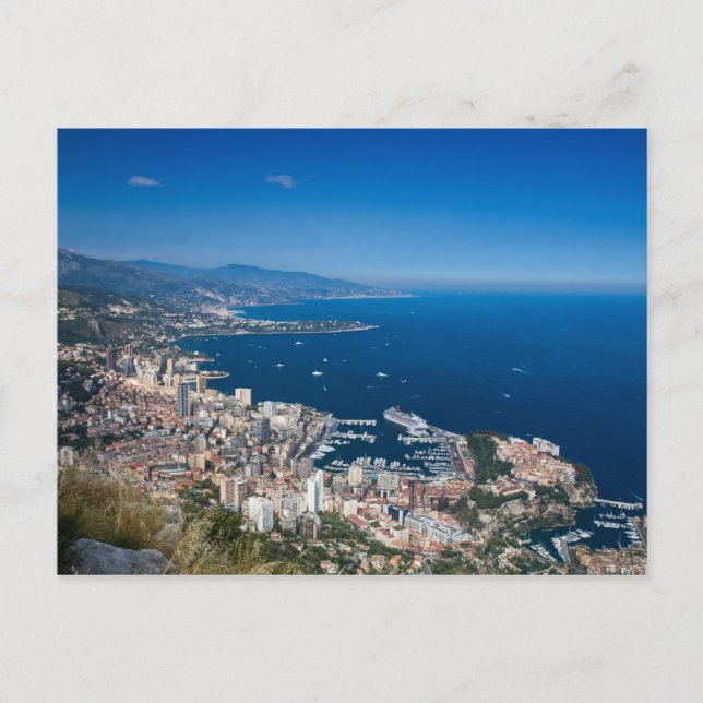 Stadtbild von Monaco Postkarte (Vorderseite)