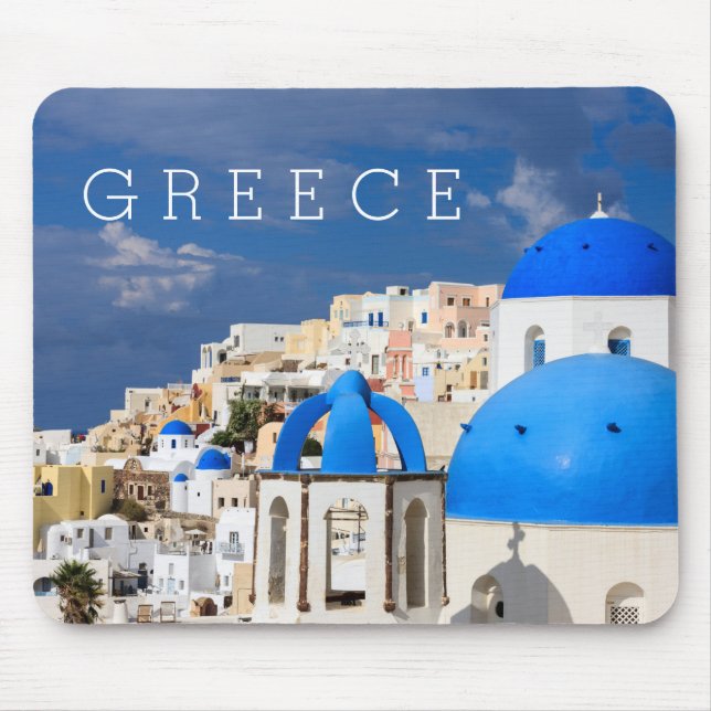 Stadtbild von Santorini, Griechenland Mousepad (Vorne)