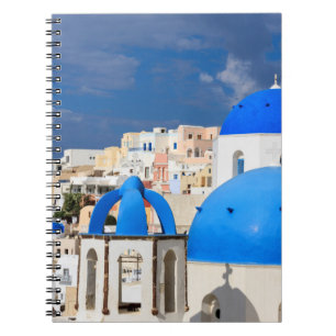 Stadtbild von Santorini, Griechenland Notizblock