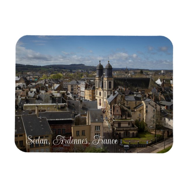 Stadtbild von Sedan, Ardennes, Frankreich Magnet (Horizontal)