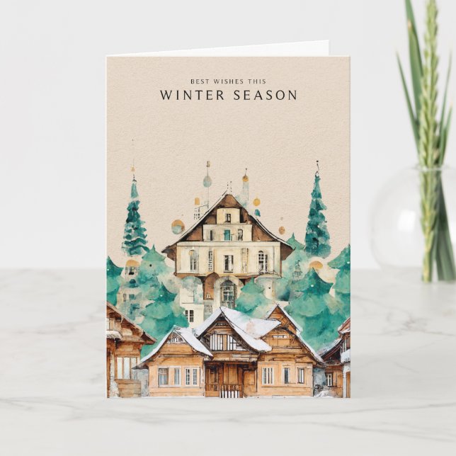 Stadtbild zur Kraft-Weihnachtskarte Karte (Vorderseite)