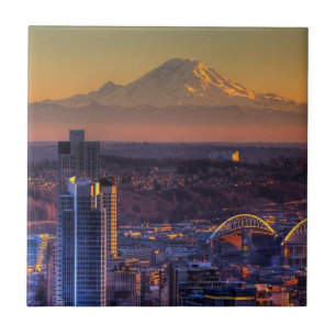 Stadtbildansicht von Seattle im Stadtzentrum Fliese