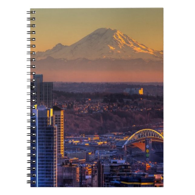 Stadtbildansicht von Seattle im Stadtzentrum Notizblock (Vorderseite)