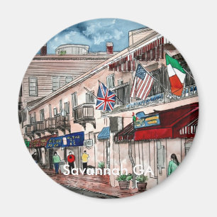 Stadtbildarchitektur historische Kunst, Savannah G Magnet