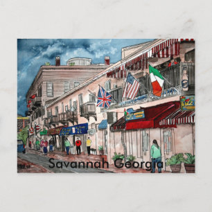 Stadtbildarchitektur historische Kunst, Savannah.. Postkarte