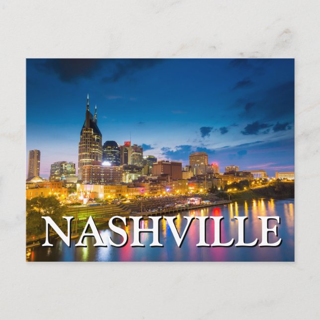 Stadtblick in der Nacht | Nashville, Tennessee Postkarte (Vorderseite)